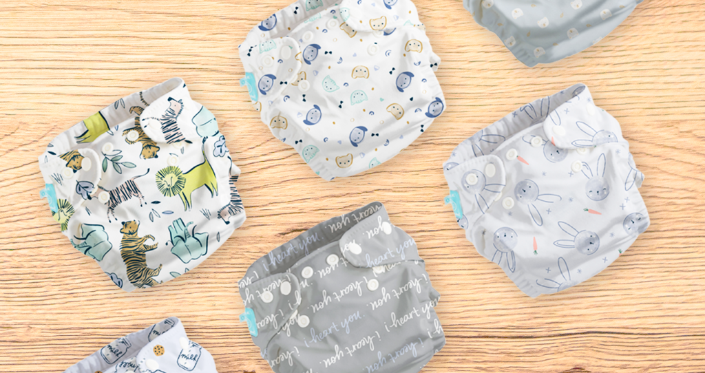 Les langes Pampers déclinés en six modèles différents avec motifs.